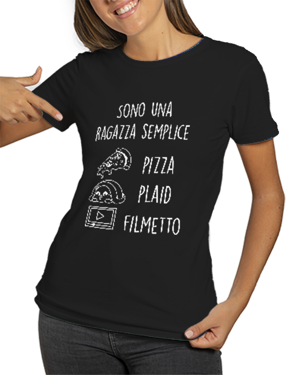 T-Shirt Donna Ragazza Semplice