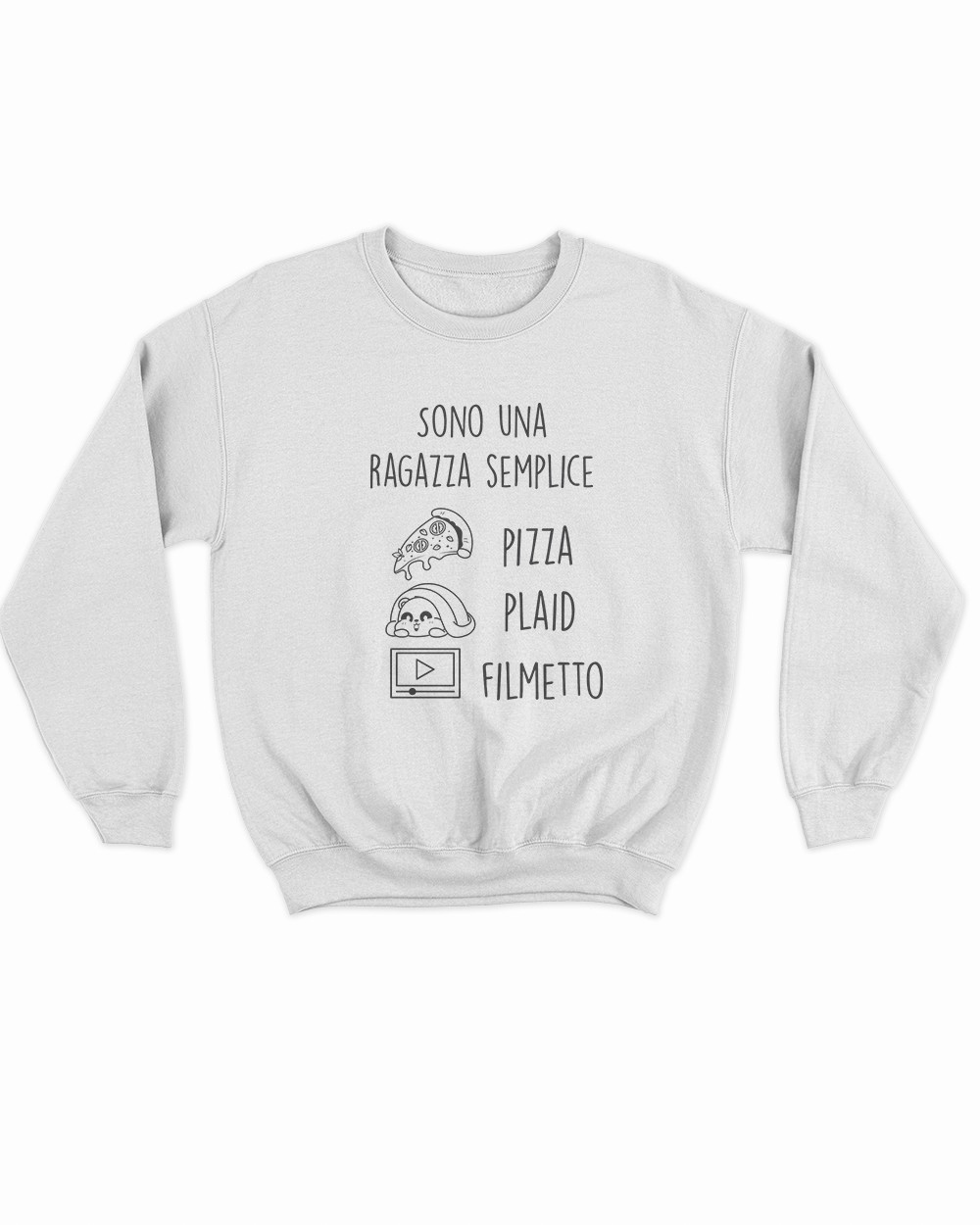 Felpa Girocollo Donna Ragazza Semplice
