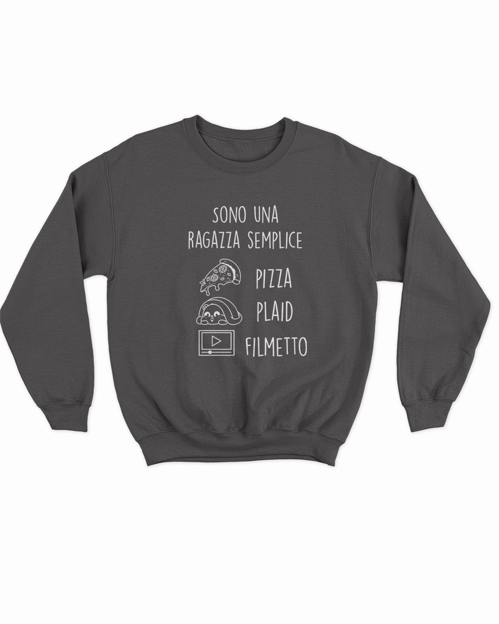 Felpa Girocollo Donna Ragazza Semplice