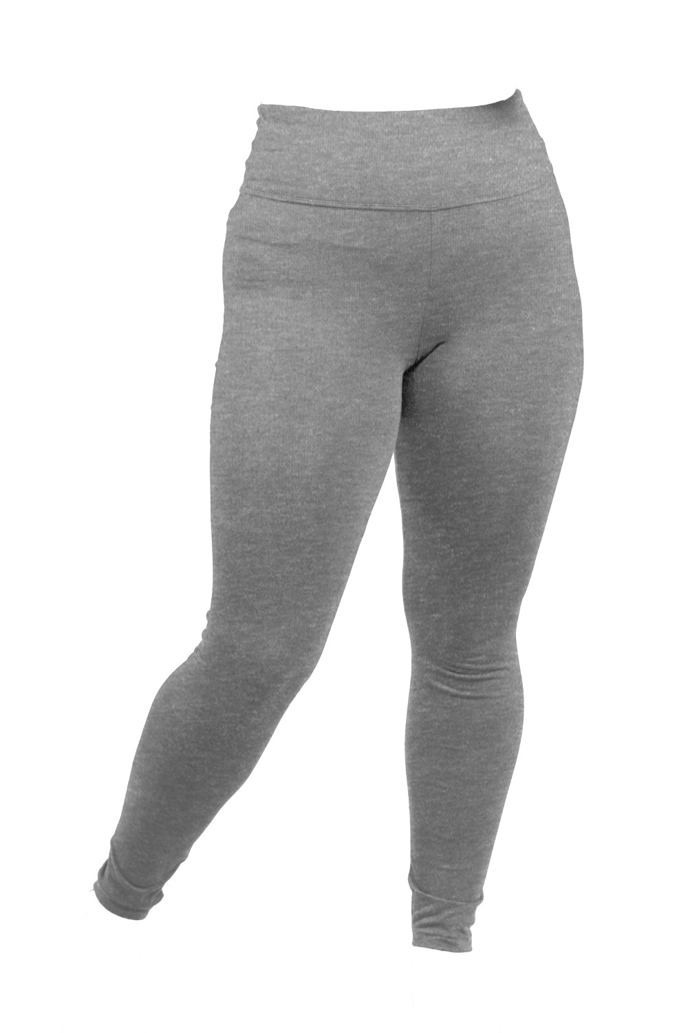 Leggings Vita Alta Curvy Colore Grigio Melange