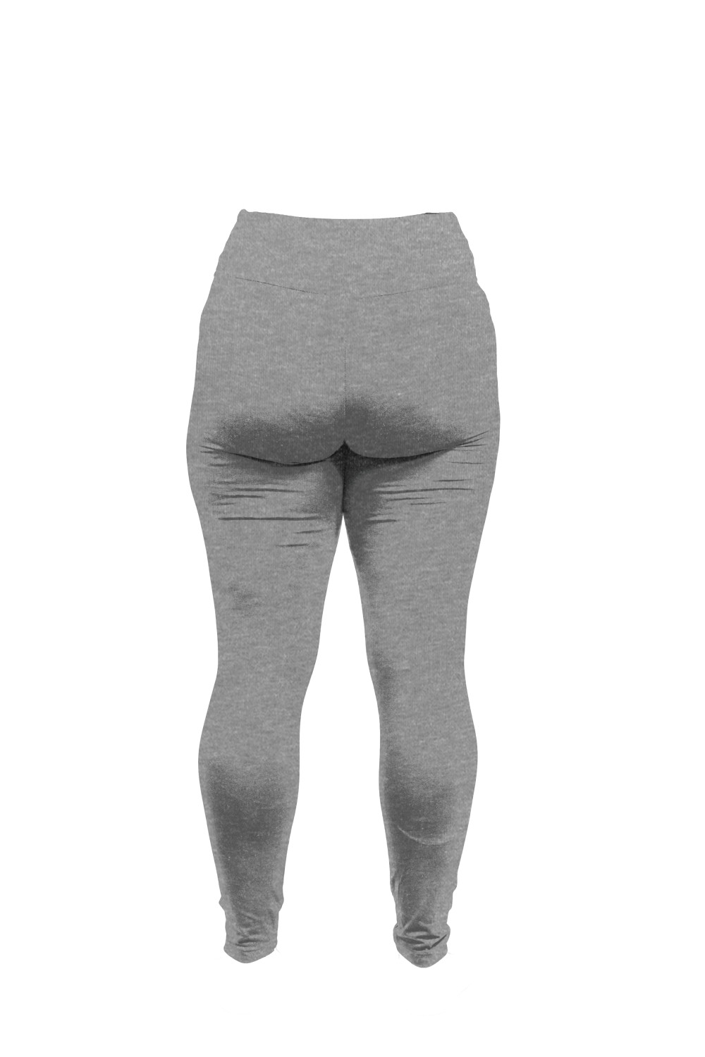 Leggings Vita Alta Curvy Colore Grigio Melange