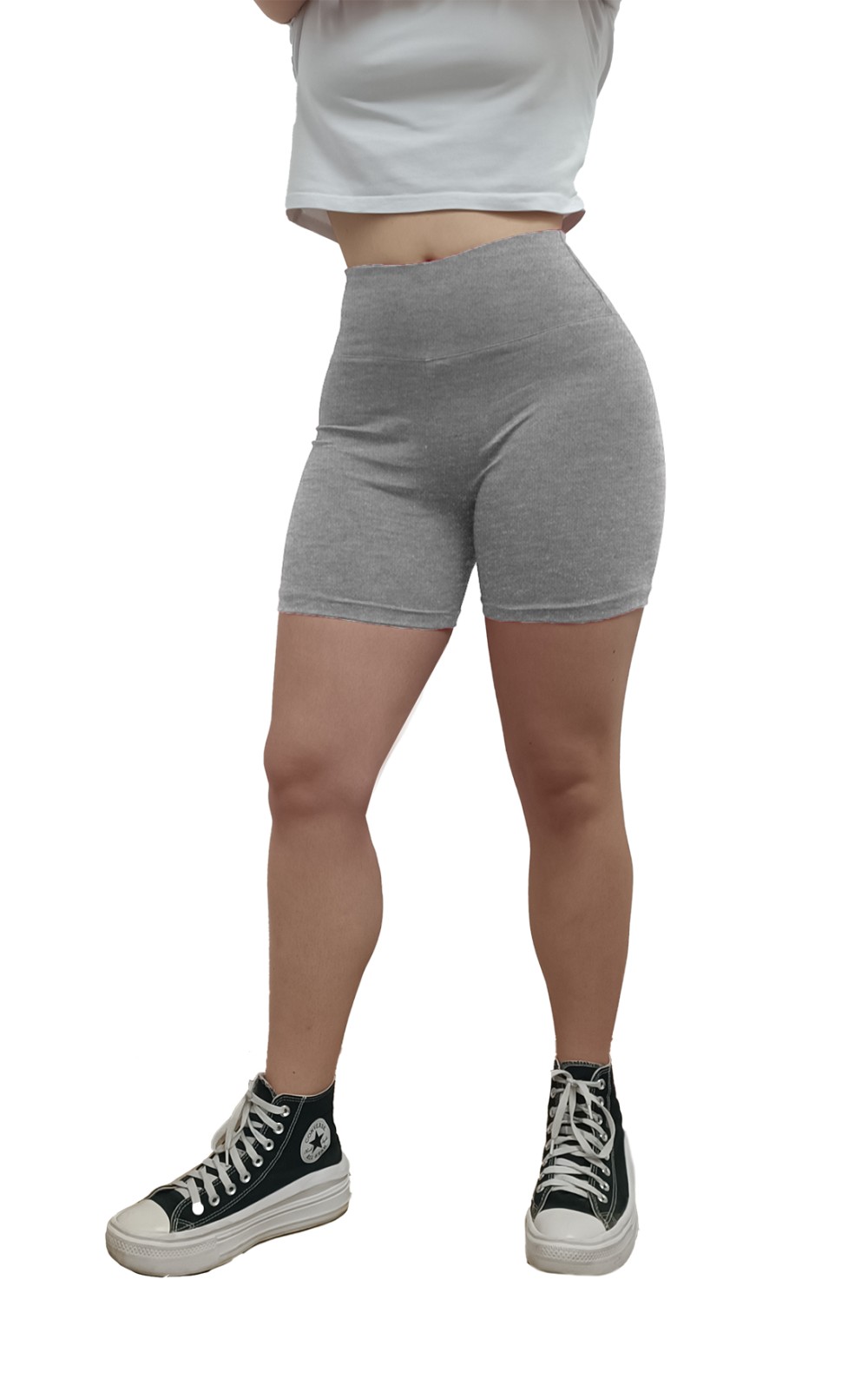 Shorts Donna Vita Alta Col. Grigio Melange