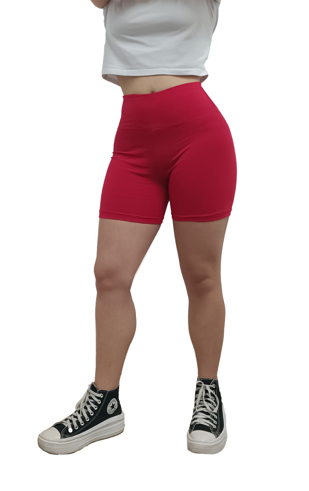 Shorts Donna Vita Alta Col. Rosso