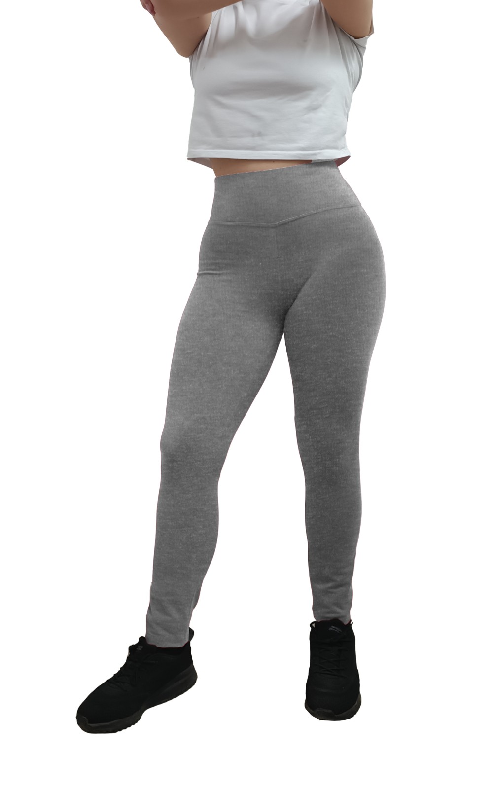 Leggings Vita Alta Col. Grigio Melange
